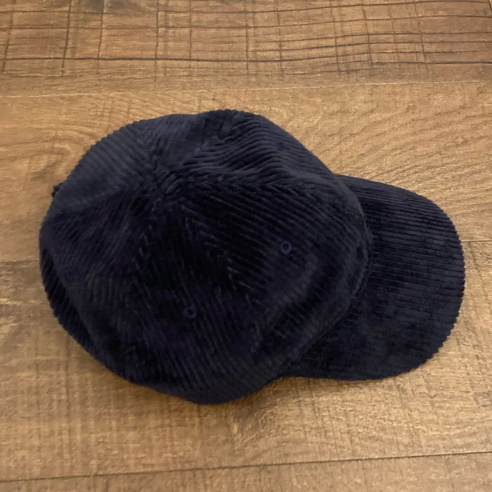 J. Crew Oarsman Logo Corduroy Hat Navy Heritage Collection Crest Logo StrapBack